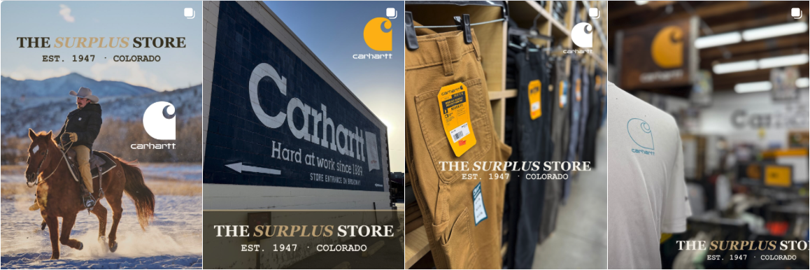Recent posts from The Surplus Store on Instagram — Carhartt vest, work gloves, Ariat boots, Rothco field jacket